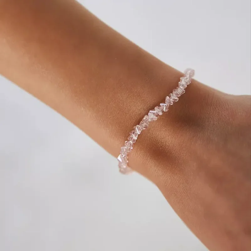 Transparent Crystal Irregular Beaded Bracelet Women‘s