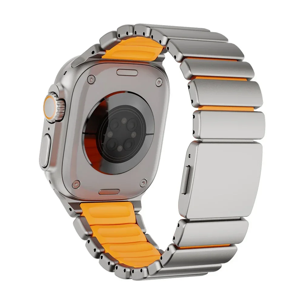 Luxury Titanium Magnetic Watch Strap with Rubber Band Design