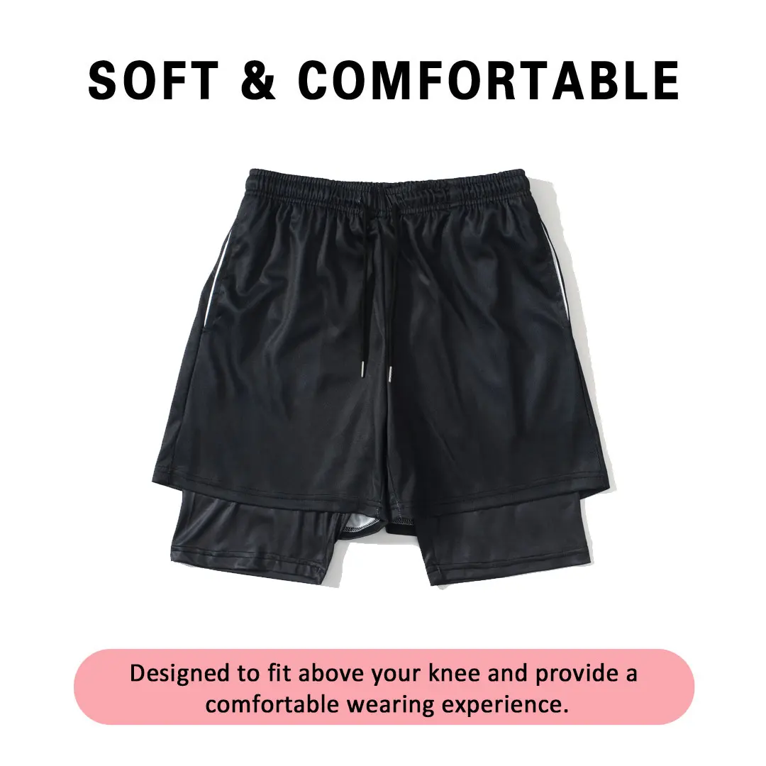 Gym Compression Shorts Men 2 In1 Mesh Quick Dry Summer Bodybuilding Fitness Running Performance Shorts 5