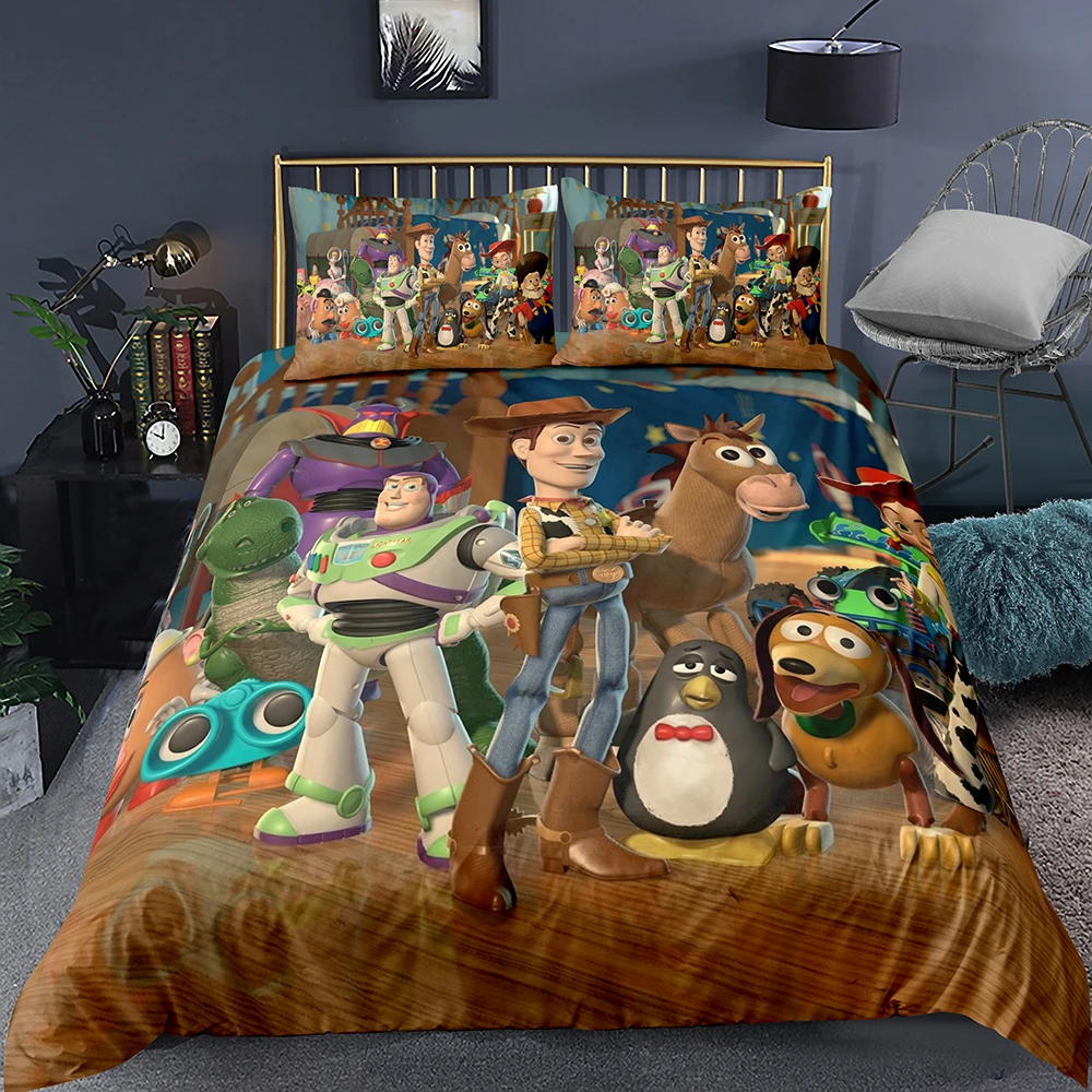 Disney Toy Story Bedding Set Woody Buzz Lightyear Children 3D Quilt ...