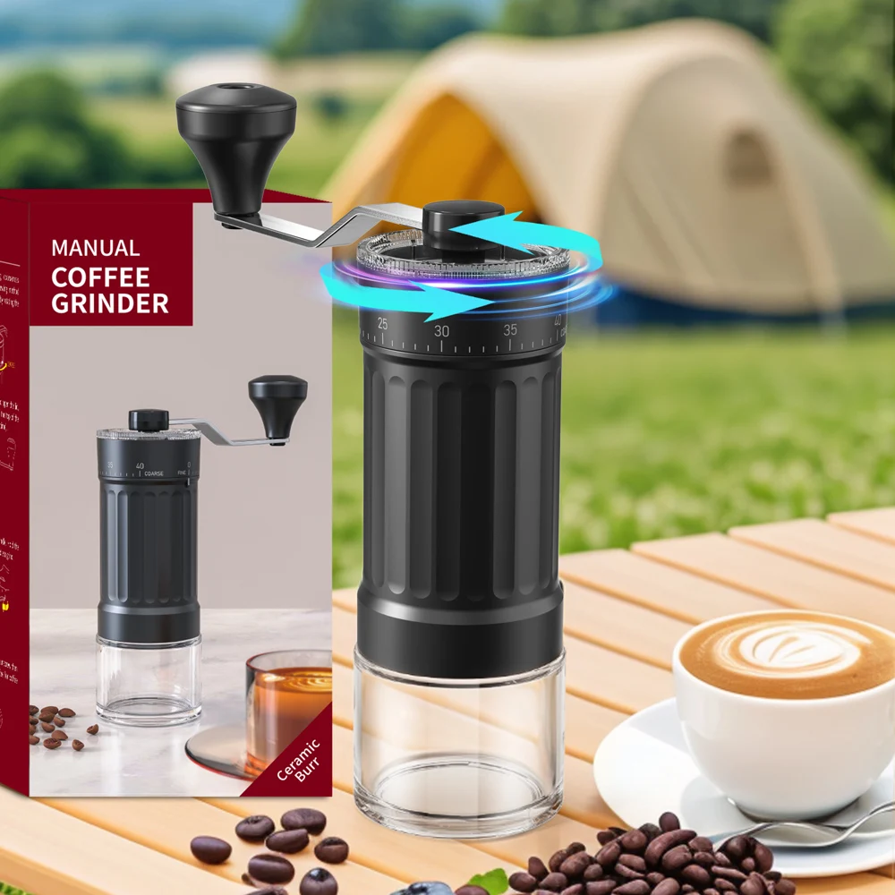 Mini Manual Coffee Grinder, 40 Adjustable Settings, Portable Hand