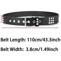 Fashion New Square Bead Rivet Belt Metal Pyramid Belt Men and Women Punk Hardware Jeans Belt Y2K Belt Designer Belt Women's Belt 2