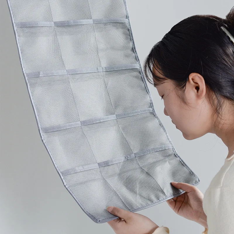 Non-Woven Double-Sided Underwear Storage Bag Wardrobe Hanging Bag Folding Clothing Organizer Transparent Socks Bra Storage Bags 4