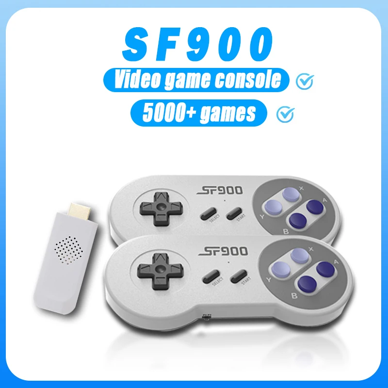 Video Game Console SF900 retro built-in 5000 games SNES wireless HDMI compatible HD playback