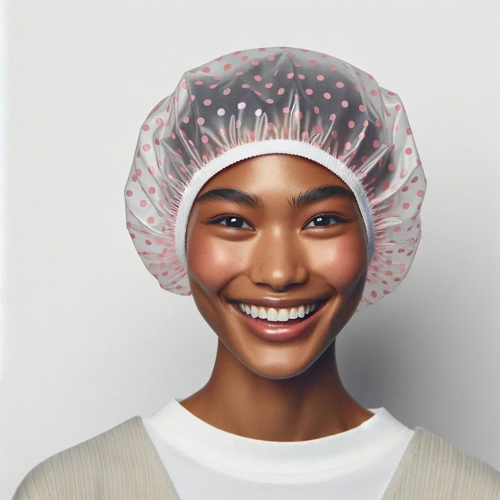 1/5Pcs Reusable Shower Cap with Elastic Band Waterproof & Thicken Bathing Hat for Women for Hair Salon & Home Use