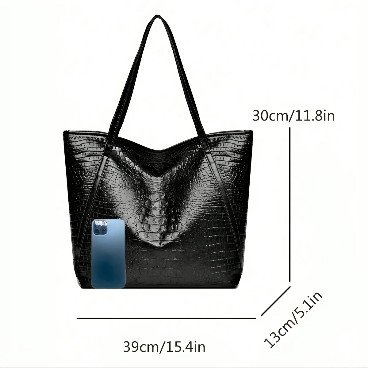 Luxury Women's Shoulder Bag Large Capacity Crocodile Pattern Tote Handbag For Women Shopping Bag