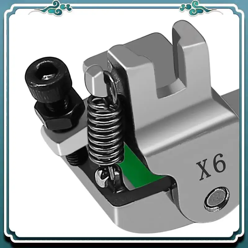Premium X6 Adjustables Edge Guide Rolled Hem Feet 0.1-12.5Mm, Roller Hemmer Press Foot For Industrial Lockstitch