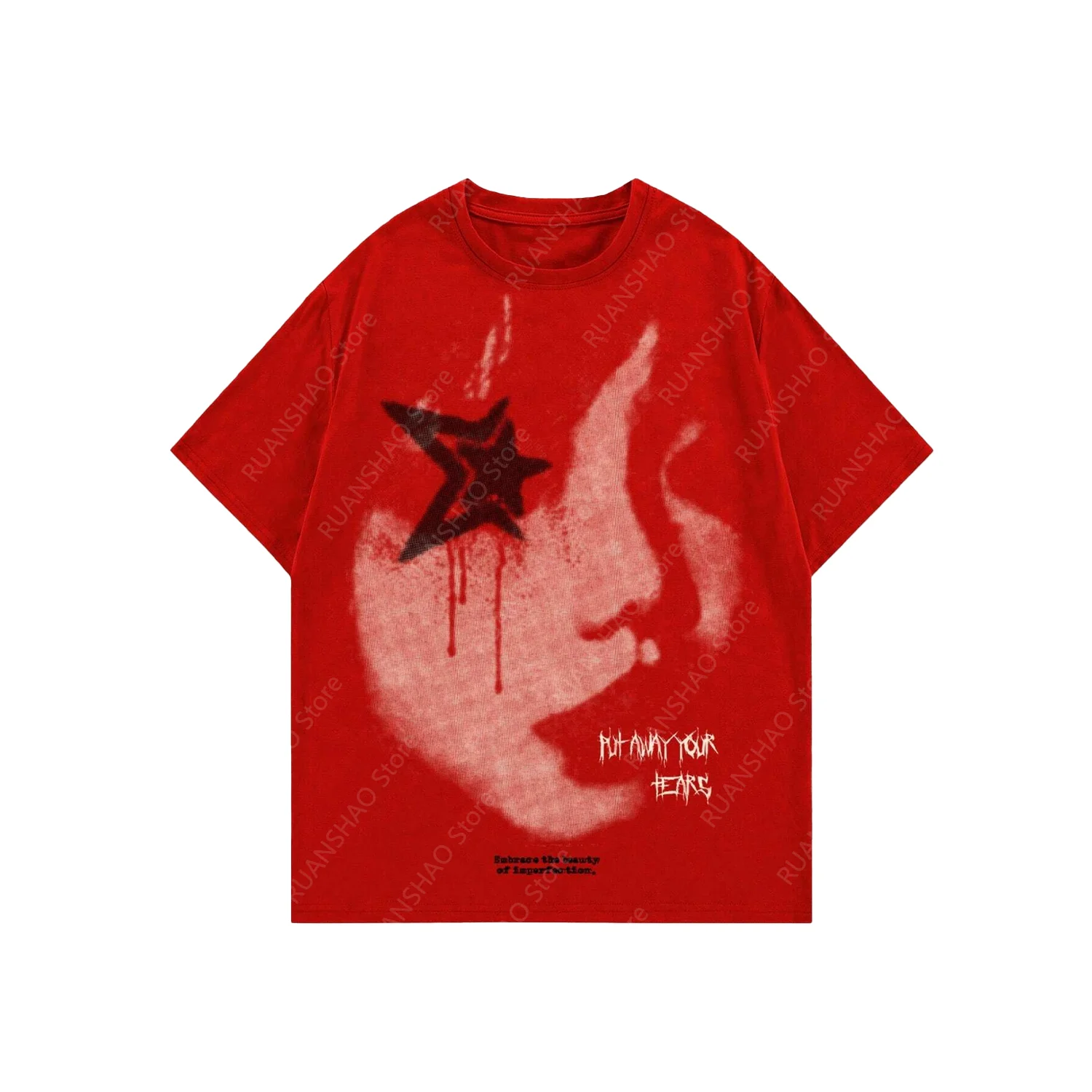 New Style Portrait Print T-Shirt Summer Comfort Hip-Hop Fashion Tee Man Women Cotton Fallow Round Vintage short sleeve