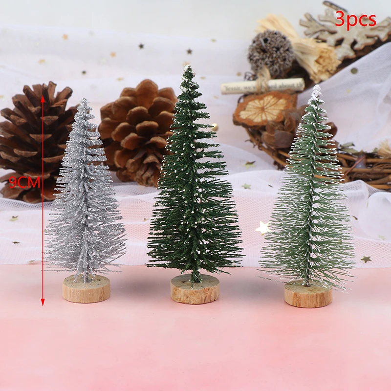Albero di natale Mini Albero di Pino Con Base In Legno FAI DA TE Per La Tavola di Casa Top Decorazione Di Natale Artificiale Glassato Sisal Piccoli Alberi Del Parto decor