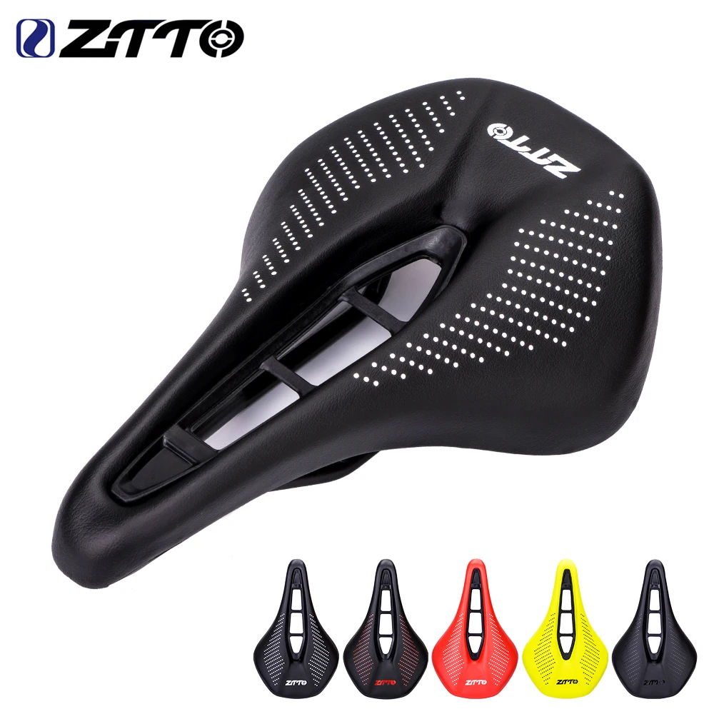 ZTTO Bicycle Seat MTB Road Bike Saddle, PU Leather Hollow Ultralight Comfortable Soft Cycling Racing Seat Cushion