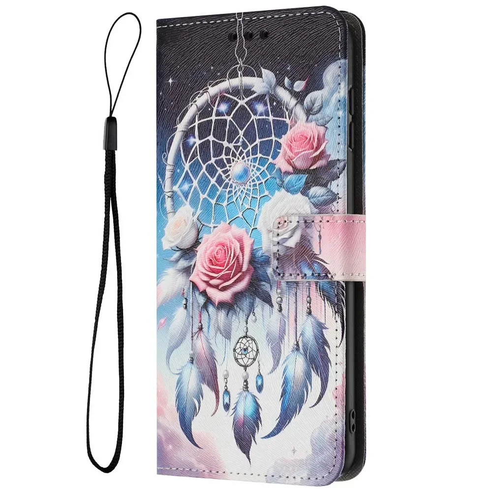 Butterfly Flower Flip Wallet Leather Cover