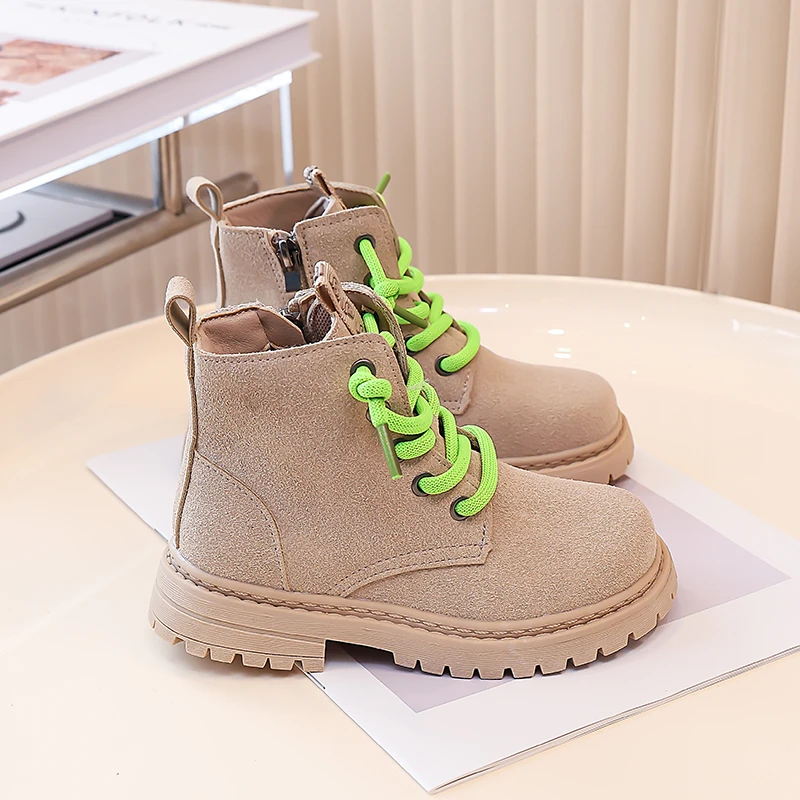 Leather Ankle Boots for Kids Autumn Non Slip Casual