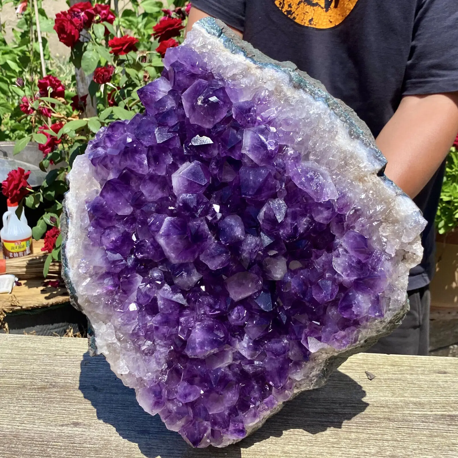 

AAA Magical Natural Purple Crystal Cluster, Quartz Crystal Mineral Crystal,Home Office Degaussing Decoration, Psychotherapy Gem