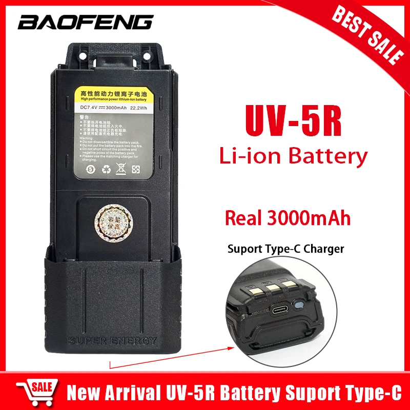 Baofeng walkie talkie uv5r baterie 2600/3000mah usb/typec boafeng akumulátory BL-5/BL-5L uv5r příslušenství dva způsob rádio komutátor