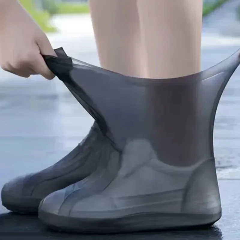 One Size Waterproof Latex Shoe Covers Reusable Non-Slip Wear-Resistant Men's and Women's Rain Shoes for Outdoor Rainy Day