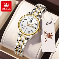 OLEVS Luxury Quartz Watch for Women Elegant Stainless Steel Watch Luminous Waterproof Week Date Wristwatch Ladies Dress Watch 1