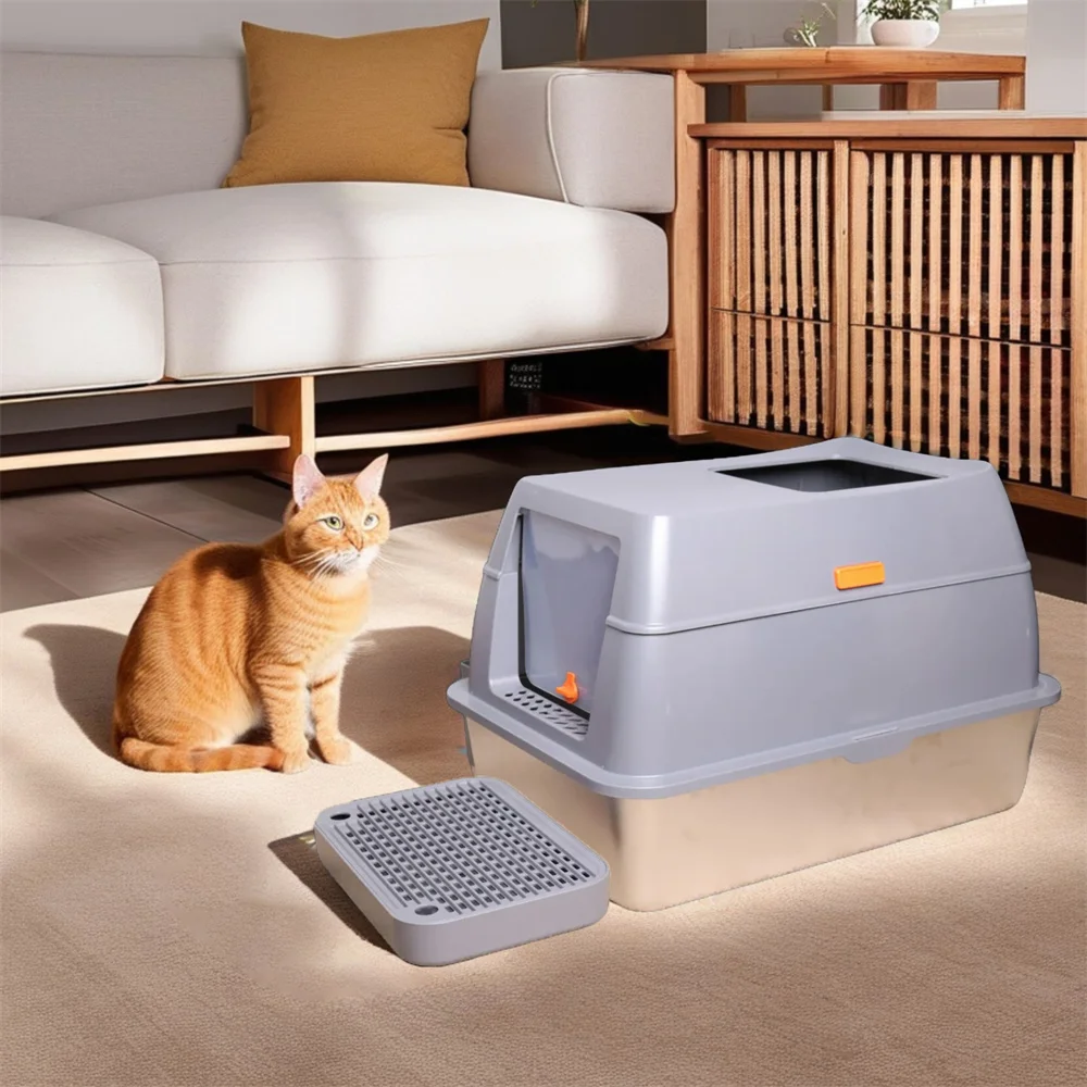 XXL Stainless Steel Cat Litter Box 3