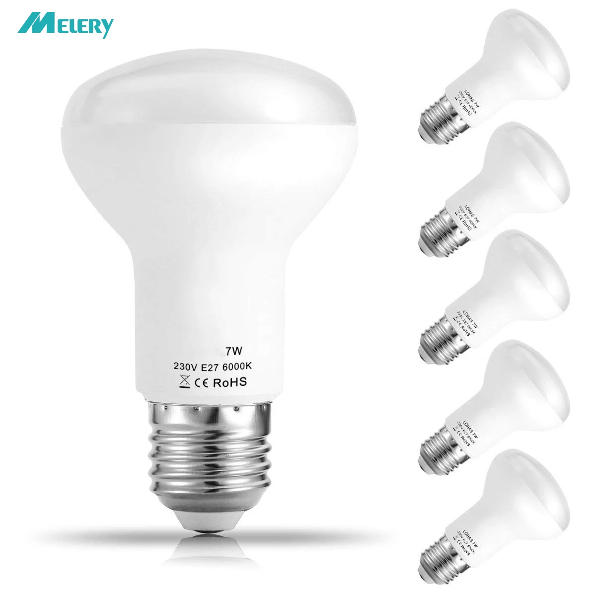 5pcs E26 E27 Reflector LED Lights Bulbs 7W Edison Screw Light Bulb Replace 60W 560Lm Warm 6000K Energy Class A+|LED Bulbs & Tubes| - AliExpress