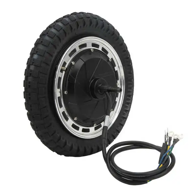 12in Wheel Hub Motor 48V‑96V 3500W‑6500W 1250 Rpm Disc Brake Gear Conversion Motor with Inner Outer Tire for Electric Bike