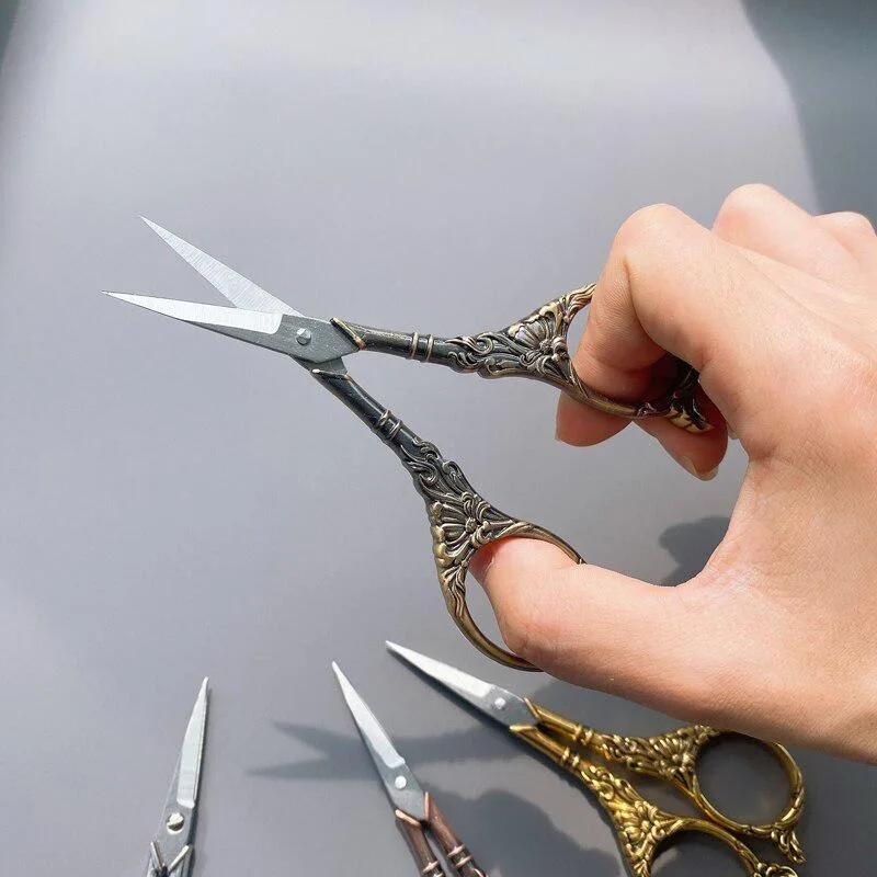 European Sewing Vintage Scissors Vintage Embroidery Retro Dressmaker Shears Fabric Tool Needlework Tailor Shears 1Pc sewing scissors tailor scissors sewing supplies