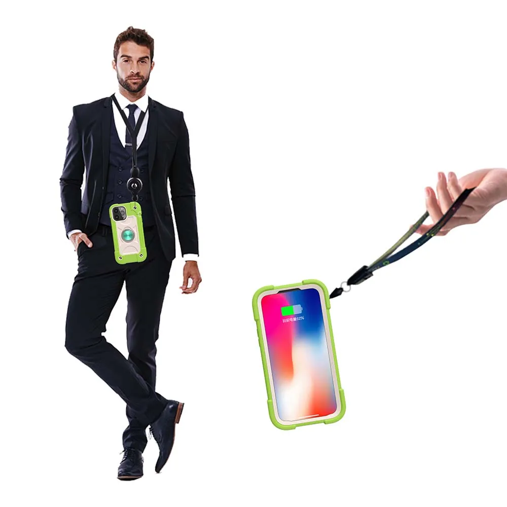 Multifunction Heavy Duty Shockproof Case with Ring Stand and Silicone PC Cover