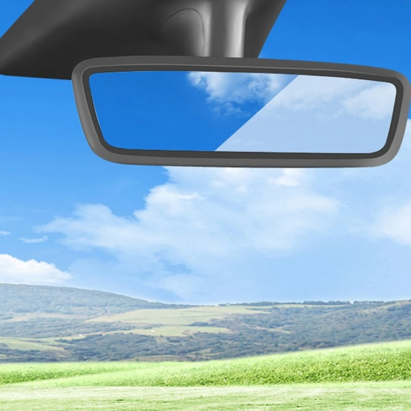 Silicone Screen Cover Rearview Mirror Protective Frame Compatible for Model 3/Y Soft Protector Interior Accessories