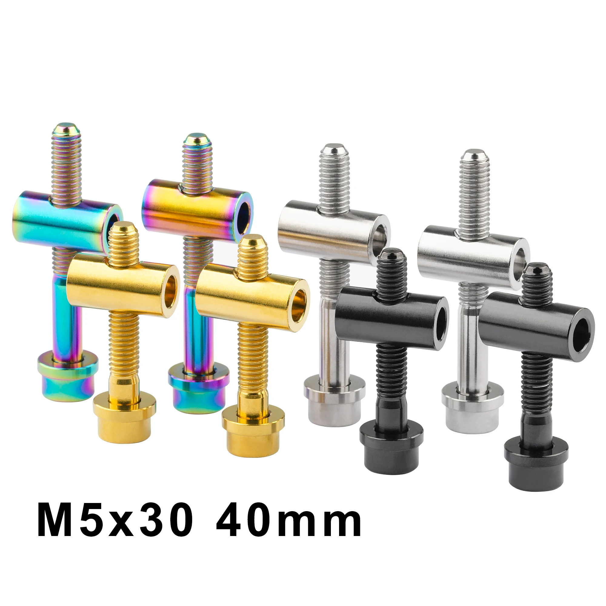 Weiqijie Titanium Parafuso m5 x 30 40 mm Cargo de Assento da Bicicleta Parafuso Par para Mtb Estrada Bicicleta Assento Pós Sela Fixação