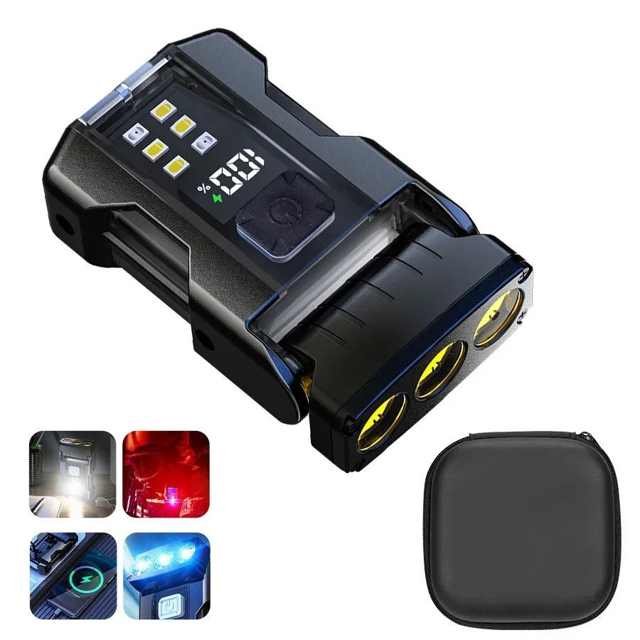 مصباح يدوي LED محمول، بطارية مدمجة من النوع C، ضوء...