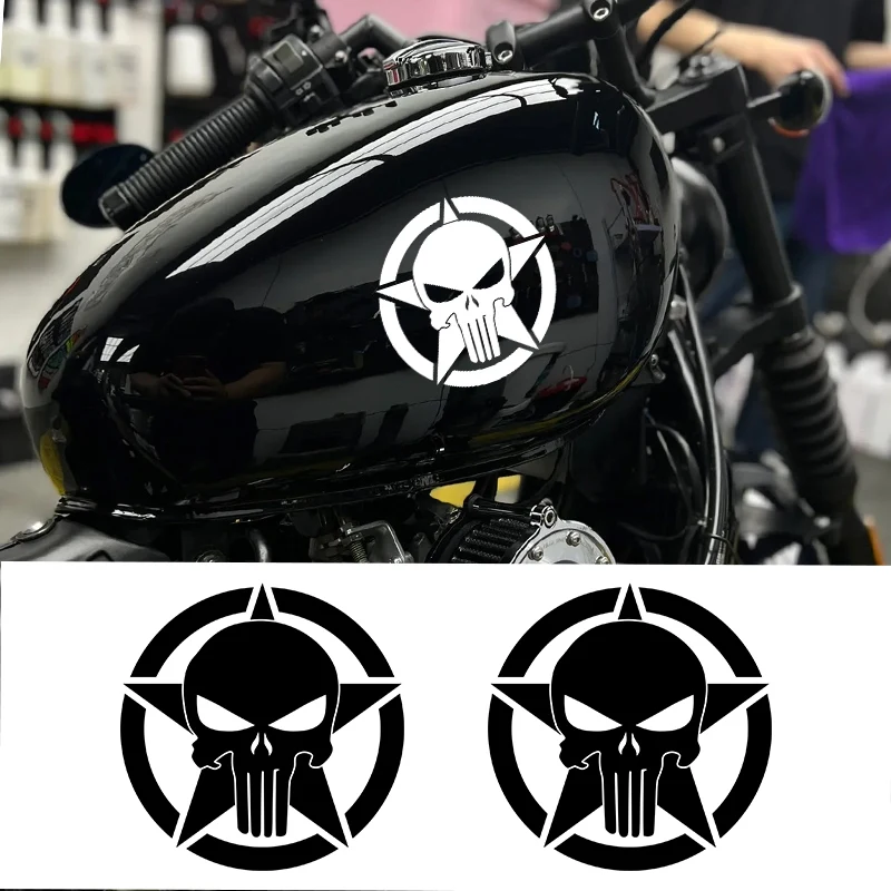

Five-pointed Star Skull Stickers Motorcycle Fuel Tank Bumper Decoration Special Motorbike Helmet Logo Pentagram Skulls Decals