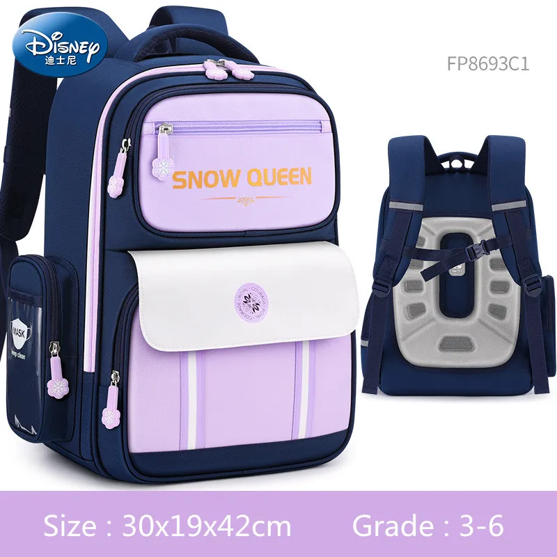 2023 Disney Frozen Leisure School Bags For Girls Snow Queen Grade 1-6 Primary Student Shoulder Orthopedic Backpack Gifts Mochila