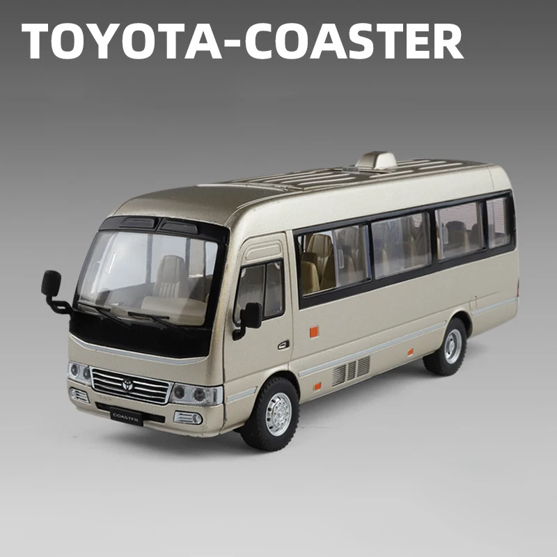1:24 Coaster BUS Alloy Car Model Sound and Light Pull Back