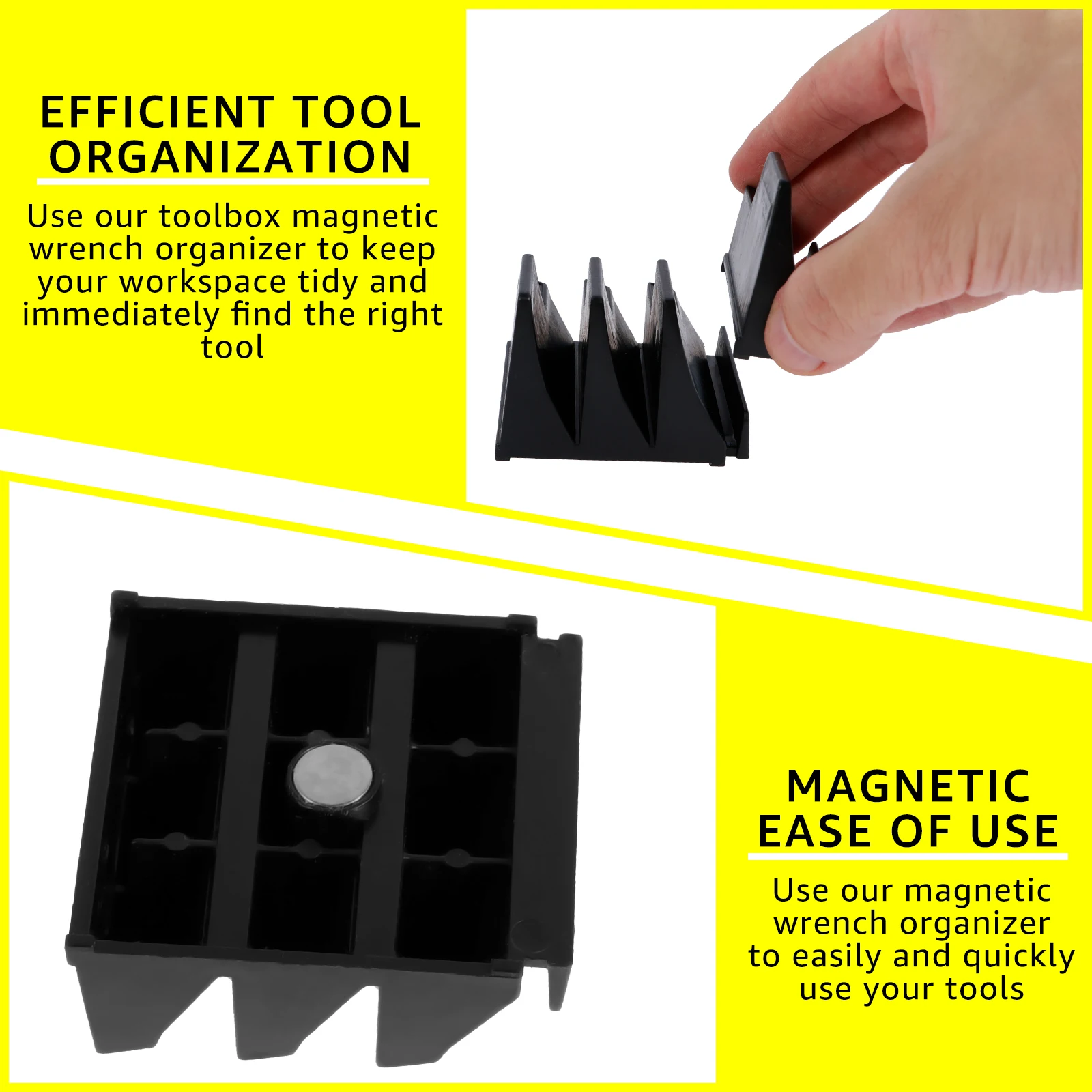 Magnetic Wrench Organizer Rack for Toolbox Magnetic Wrench Holder Space-Saving Design Holds Up to 24 Wrenches Modular Holder 3