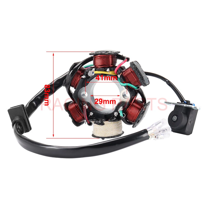 Enhanced Motorcycle Ignition Magneto Stator with Half-Wave Design, 6 Poles, 5 Wires