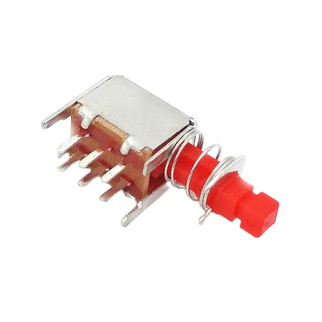

50pcs A03-3 Metal Shell Switch Push Button Key 6 Pins ROHS Self-Lock Double Row Red With Spring Wholesale