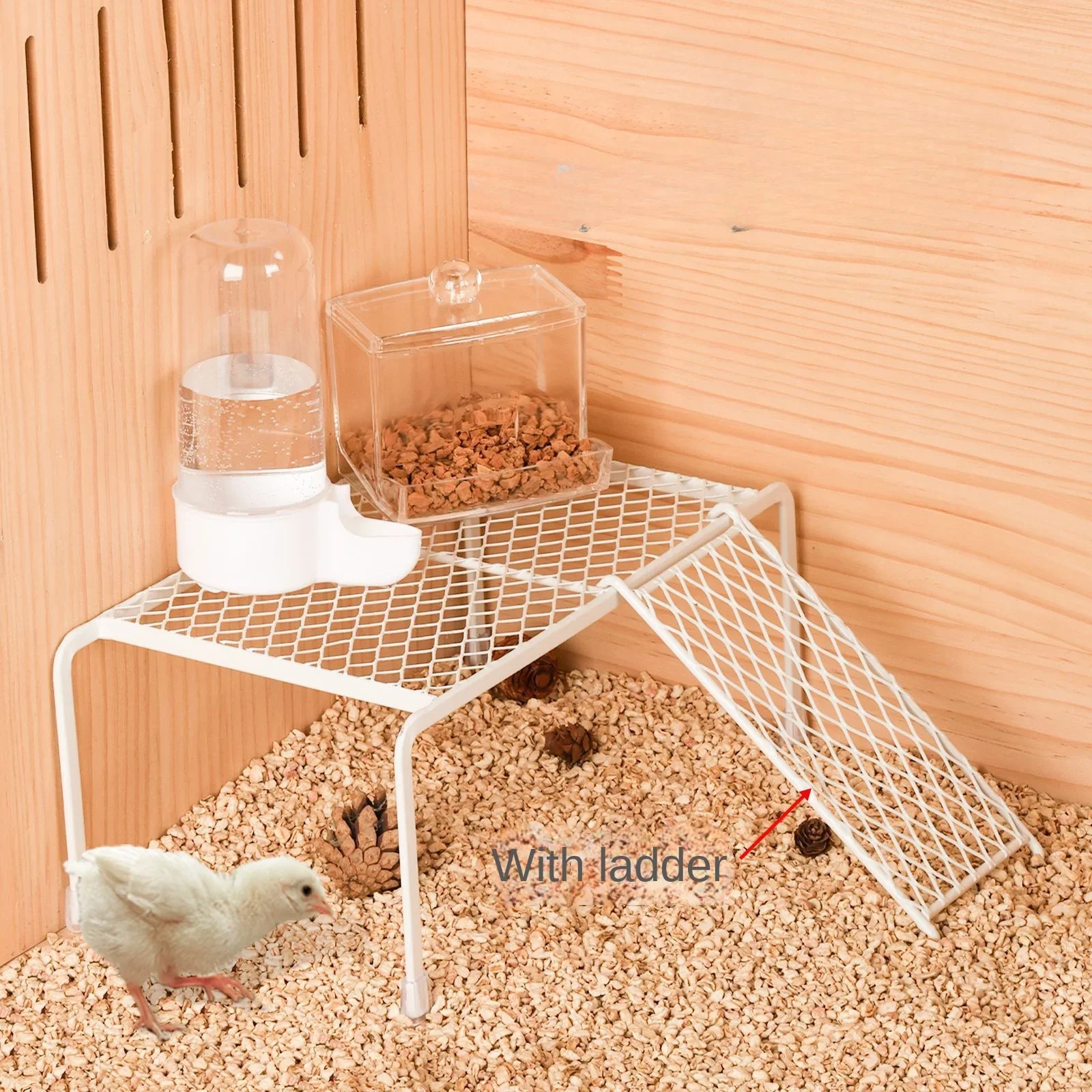 Rutin Chicken Rack Food Box Landscape Platform Grid Storage Rack Chicken Quail Water Dispenser Food Box Animal Feeding Supplies