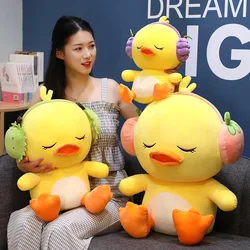 Peluche de canard aux fruits de 35Cm, jouet en peluche doux Kawaii, poupée de canard au raisin à la fraise, oreiller Animal, cadeau d'anniversaire pour enfants 