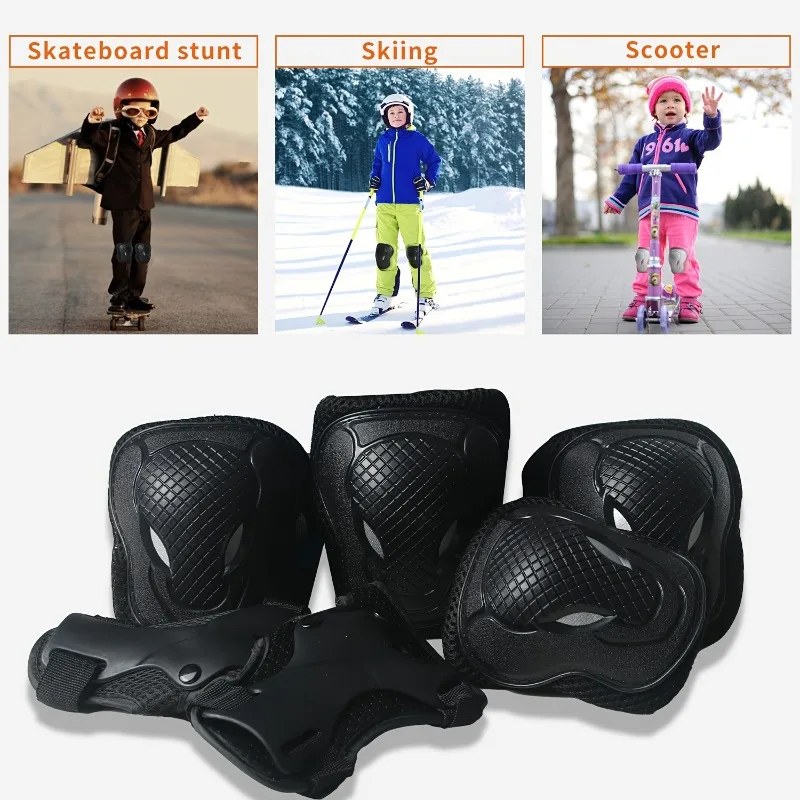 6Pcs/Set Elbow Knee Pads Skating Protector Skateboard Bicycle Sports Protective Gear Riding Roller Wrist Guard Kids Adults BMX 2 6Pcs/Set Elbow Knee Pads Skating Protector Skateboard Bicycle Sports Protective Gear Riding Roller Wrist Guard Kids Adults BMX - Billede 2