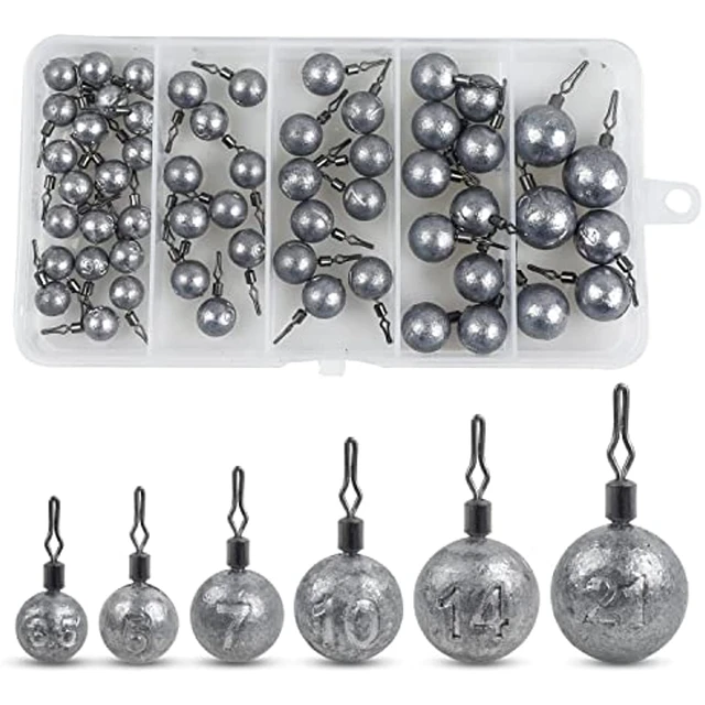 56Pcs Drop shot weights Kit Ball Sinkers Dropshot weight Fishing Weights  Sinkers Casting drop shot rigs for bass fishing - AliExpress