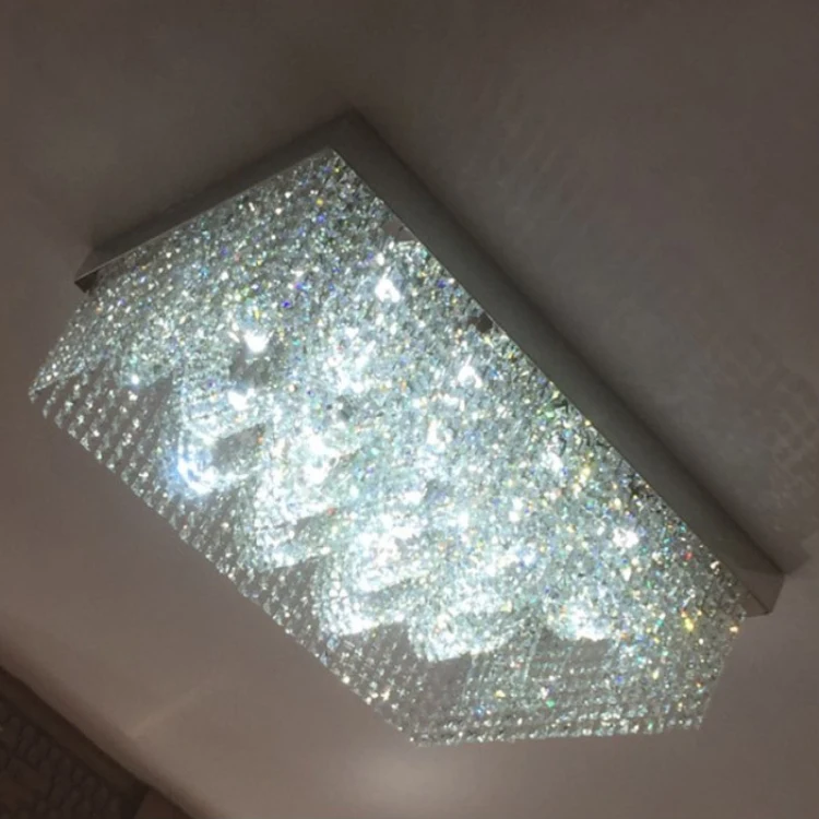 

rectangular crystal chandelier dining room crystal ceiling lights decoration lighting hotel living room ceiling lamp