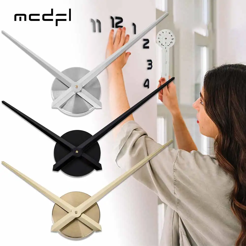 MCDFLLarge3DWallClockAssemblySetMetalClocksModernDesignWatch
