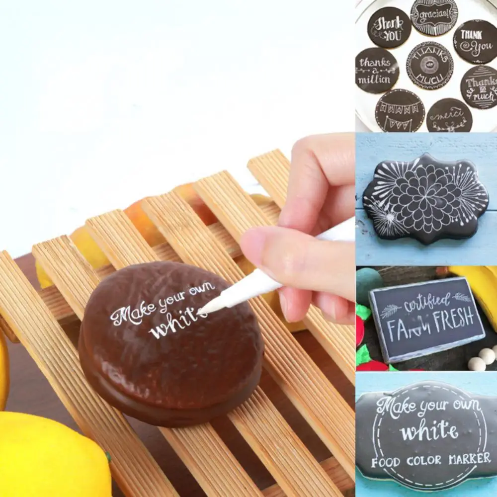 1~8PCS Durable Plastic Edible Pigment Pens Bake Food Color Pencils Markers Edible Pigment Pens