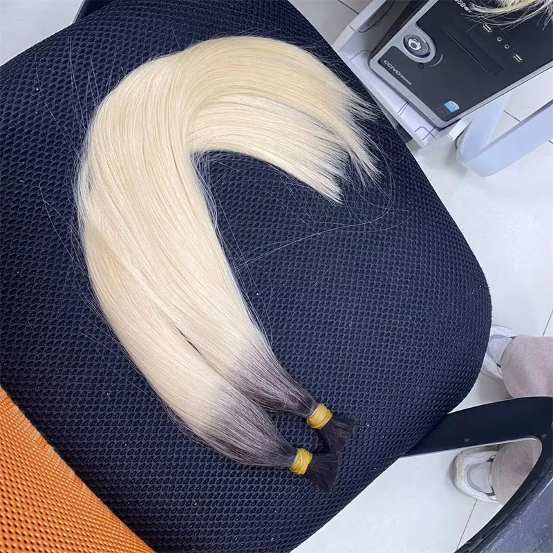 Virgin Hair Extens Bulk Factory 12A Ombre Blonde Russian Cuticle Aligned Cabello Humano Natural Human Hair Extensions