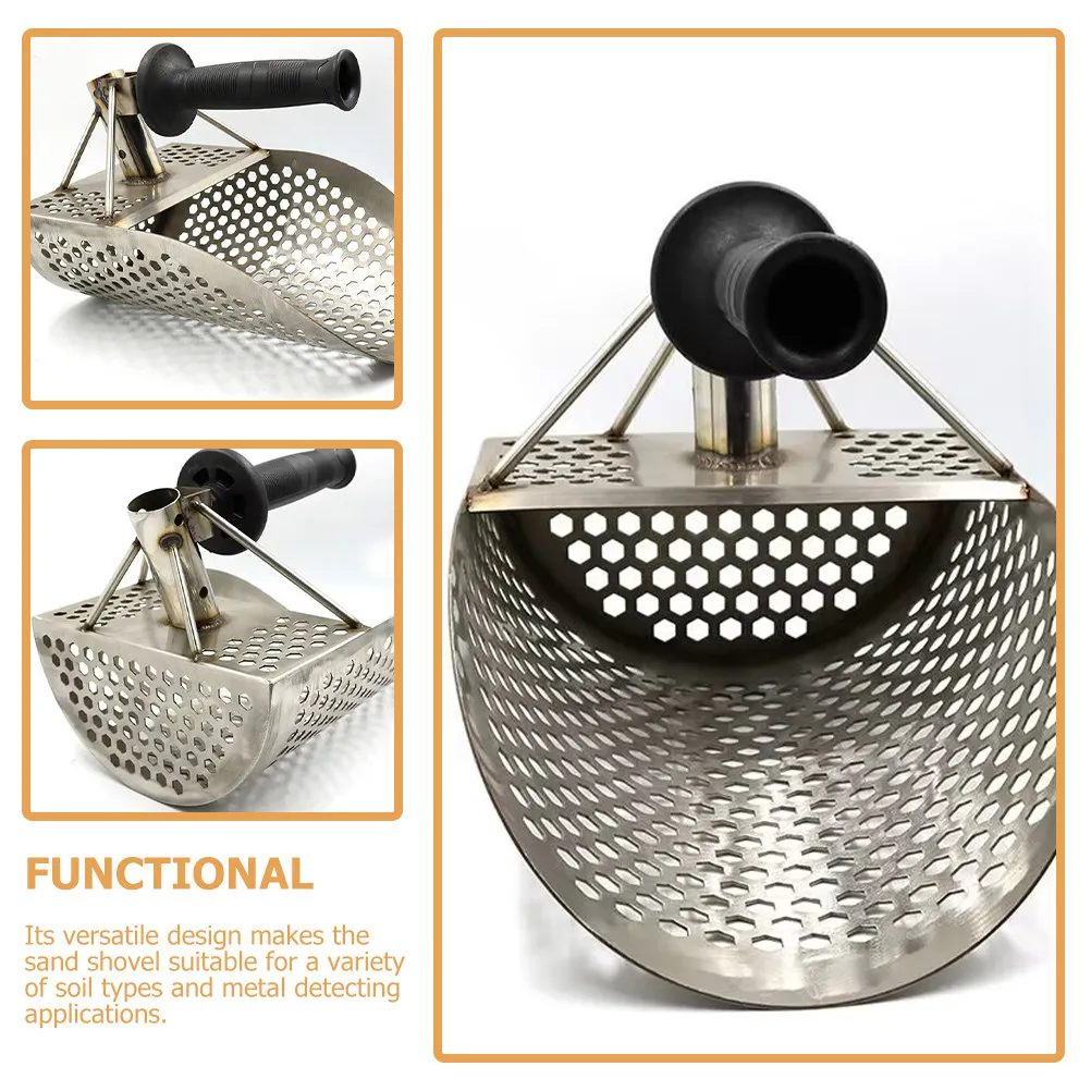 금속 탐지용 전문 모래삽, 스테인리스 스틸 체분 삽, 해변 고고학 발굴 도구, 부식 방지