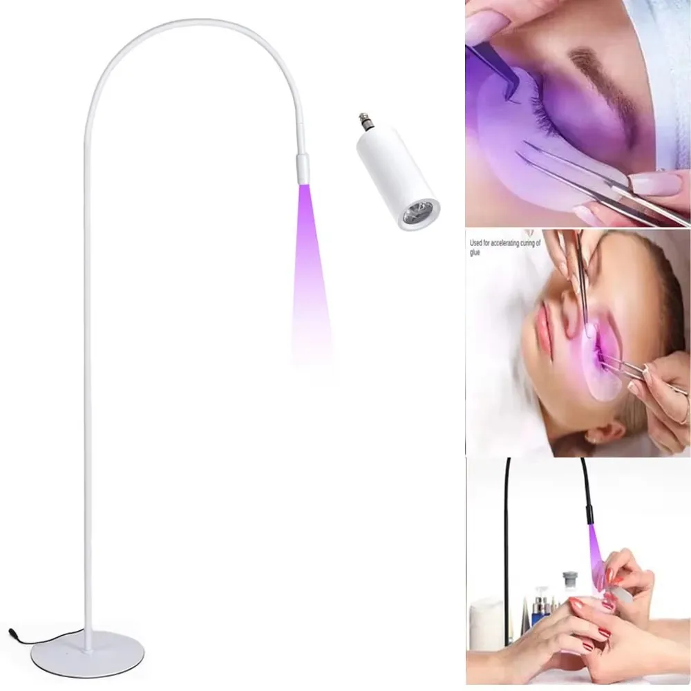 UV Lash Light Lash Lamp for Eyelash Extensions Floor UV Gel Nail Light with Foot Pedal Control Nail Cure Eyelash