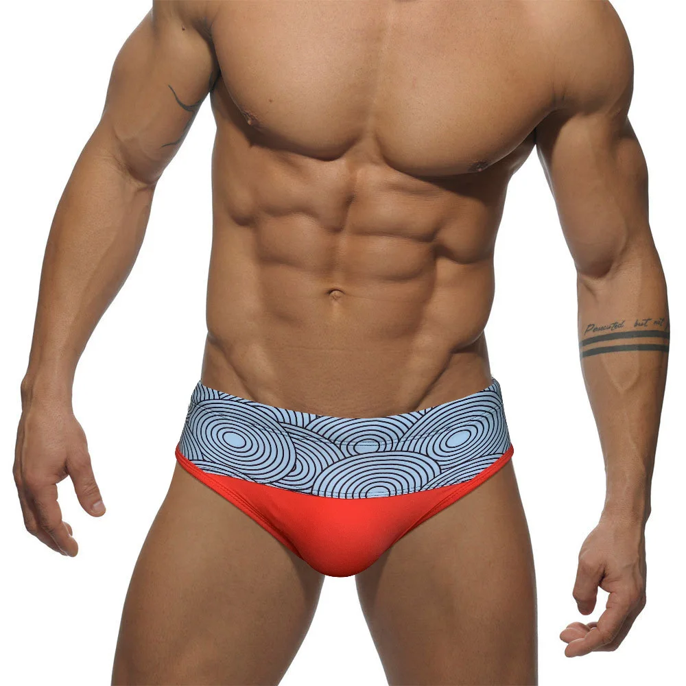 

WY45 sexy low waist tight men swimwear 2022 new summer red blue beach shorts surf swimming bikinis swim trunk briefs swimsuits
