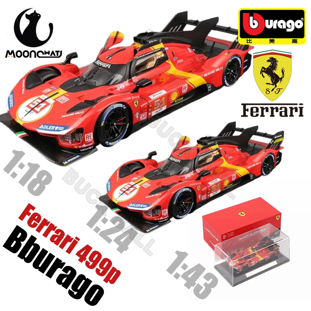 

В наличии Bburago 1:18 1:24 1:43 Ferrari 499p LMH #51 #50 Модель Ferrari 2023 24H модель LE MANS CHAMPION FERRARI Подарочная краска для выпечки