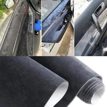 50x149 cm Rotolo di avvolgimento per auto Tessuto scamosciato Auto autoadesivo Tessuti in finta pelle scamosciata Pellicola adesiva per rivestimento interno auto Riparazione di tappezzeria