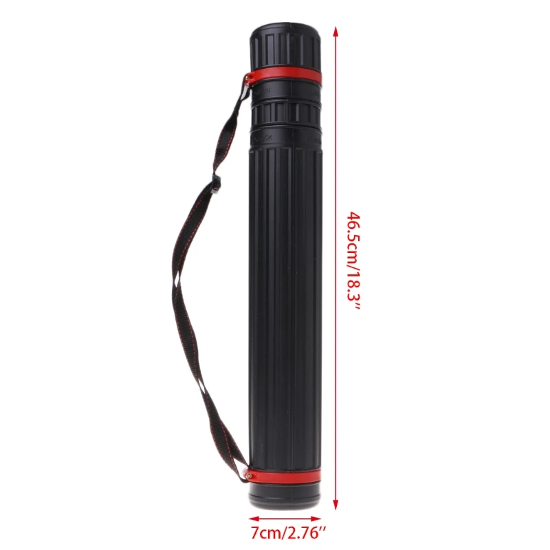 Telescopic Document Storage Tube Flexible Black Scrolls Holder Tube for Outdoor Drawing Portable for Case