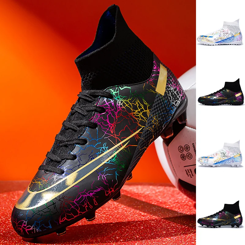 

Football Field Boots Professional Football Shoes Men High Ankle Soccer Shoes Society Outdoor Grass Training Sport Footwear