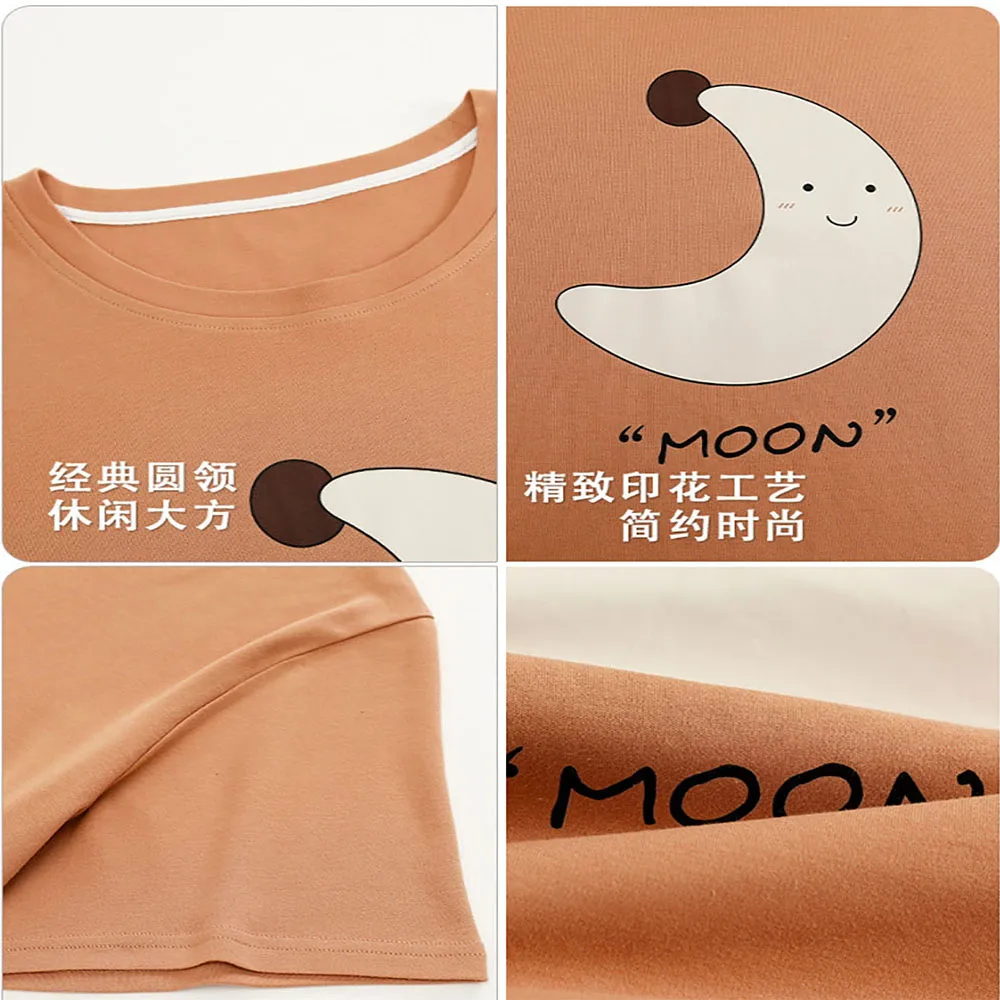 L-3XL 7A Anti Mite Antibacterial 100% Cotton Sleepwear Spring Summer Korean Style Cartoon Short Sets Loose Soft Thin Pajamas Set